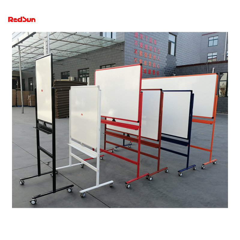 360 degree adjustable double side mobile big marker custom Magnetic Stand whiteboard easel on wheels 40x72 for classroom