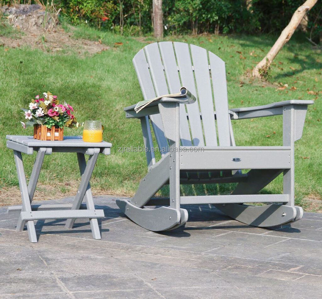 wholesale HDPE furniture outdoor rocking patio garden chair plastic rocking adirondack chair