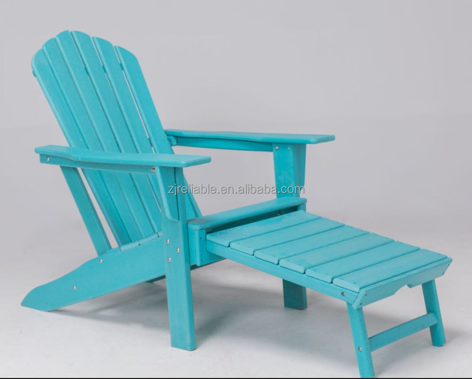 Plastic Outdoor Classic Chair Weather Resistant Adirondack Chair with ottoman