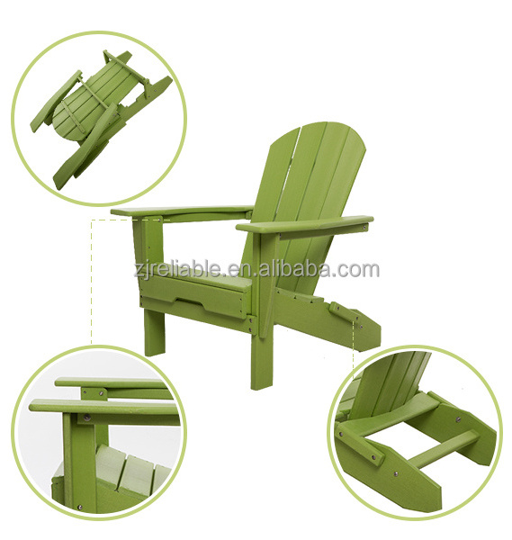 All-weather camp chair folding outdoor  Modern Hdpe Plastic Wooden Foldable Adirondack Chair