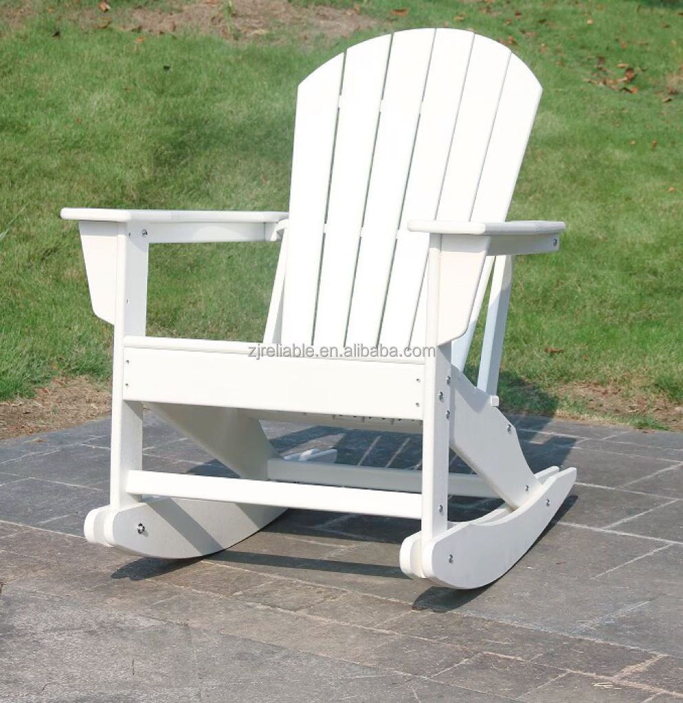 Recycled HDPE lumber garden plastic resin outdoor Oversized Adirondack  rocking chair