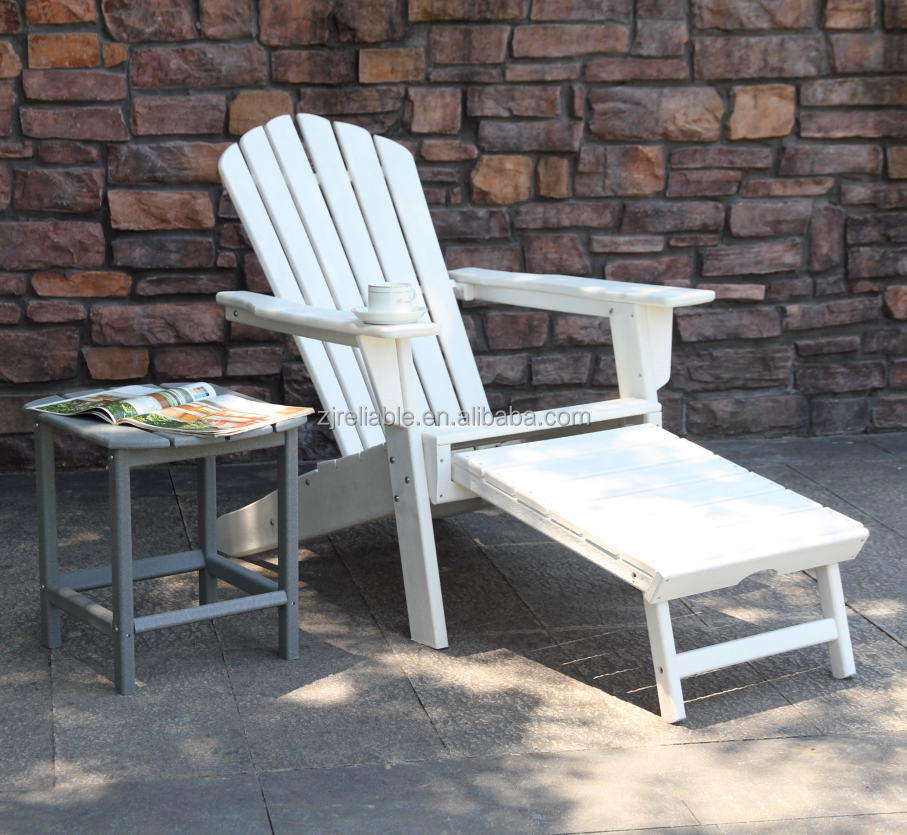 Adirondack Chair with Pull out Ottoman Patio Deck Garden Plastic Adirondack Chair Composite