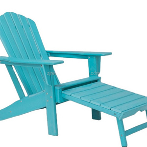 Outdoor Patio Garden Plastic Resin Weather Resistant Adirondack Chair with ottoman