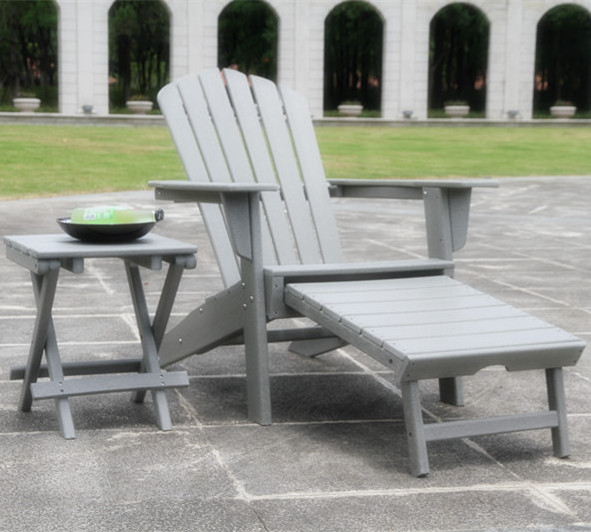 Adirondack Chair with Pull out Ottoman Patio Deck Garden Plastic Adirondack Chair Composite