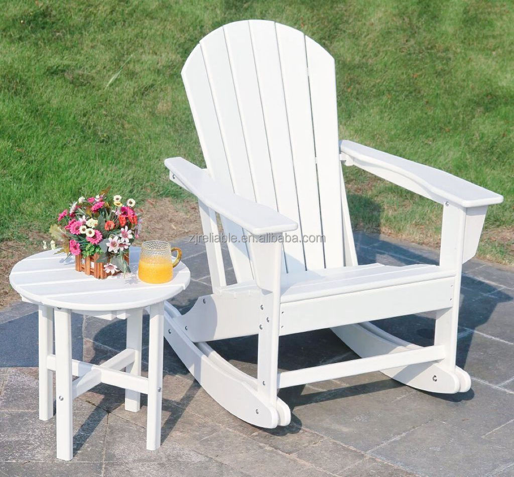 wholesale HDPE furniture outdoor rocking patio garden chair plastic rocking adirondack chair