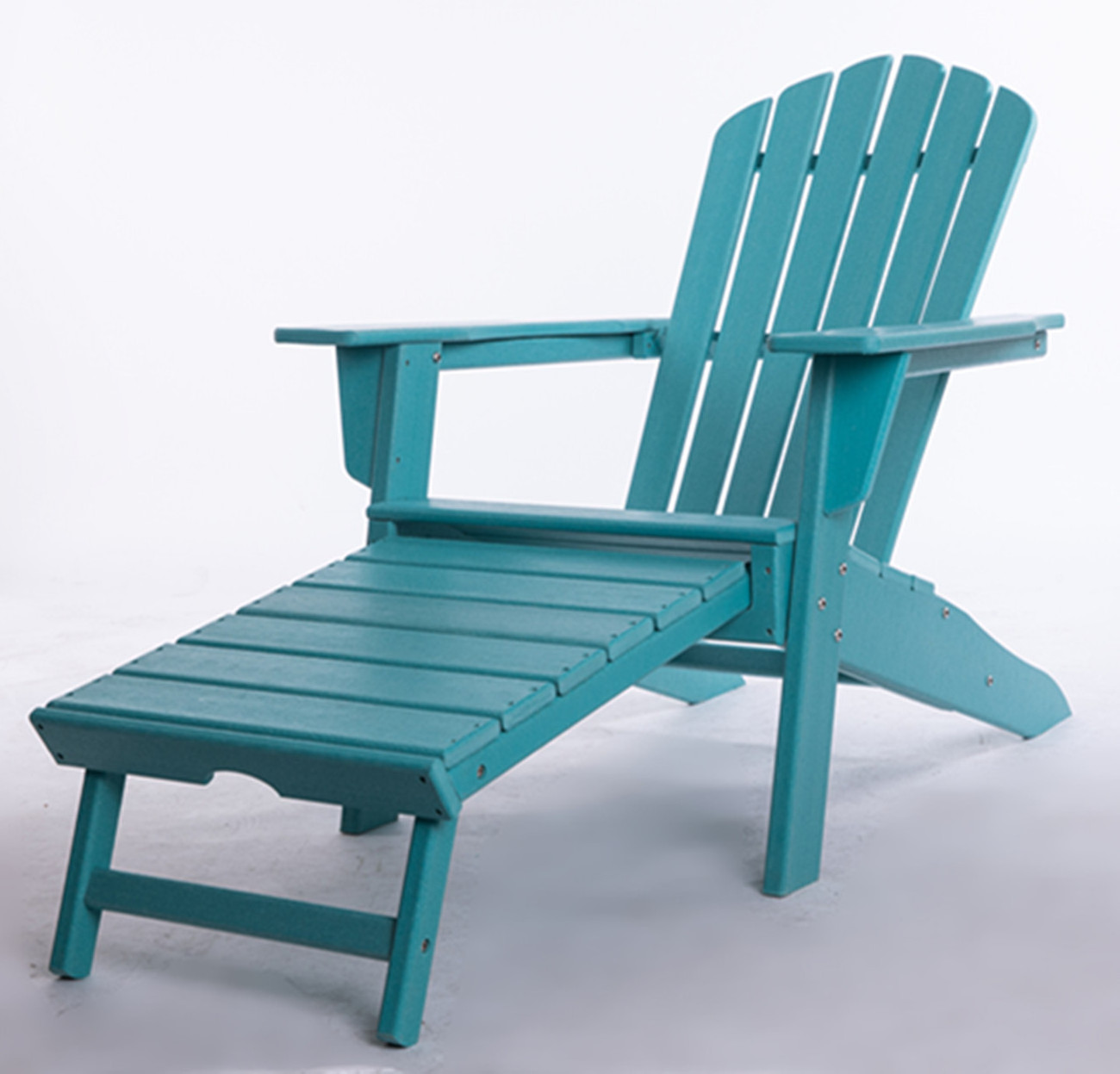 Hdpe Furniture All-weather outdoor sun lounger plastic patio adirondack chair with ottoman