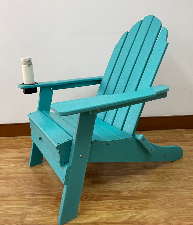 folding adirondack chair with cup holder modern outdoor leisuren plastic garden chair