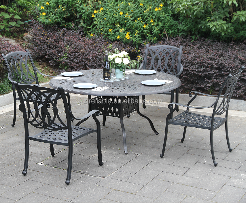 patio furniture sets luxurious outdoor garden metal dining chairs and table firepit chair aluminium frame