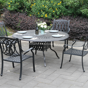 patio furniture sets luxurious outdoor garden metal dining chairs and table firepit chair aluminium frame