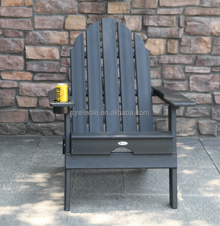 Wholesale fashionable beach garden patio comfortable hdpe plastic adirondack chair with Cup Holder