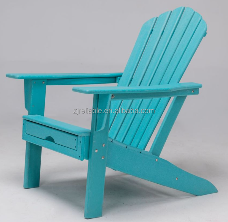 Waterproof Outdoor Garden Patio Beach composite wood adirondack chairs with retracting footrest