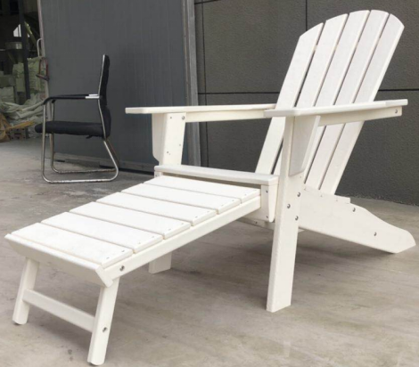 Waterproof Outdoor Garden Patio Beach composite wood adirondack chairs with retracting footrest