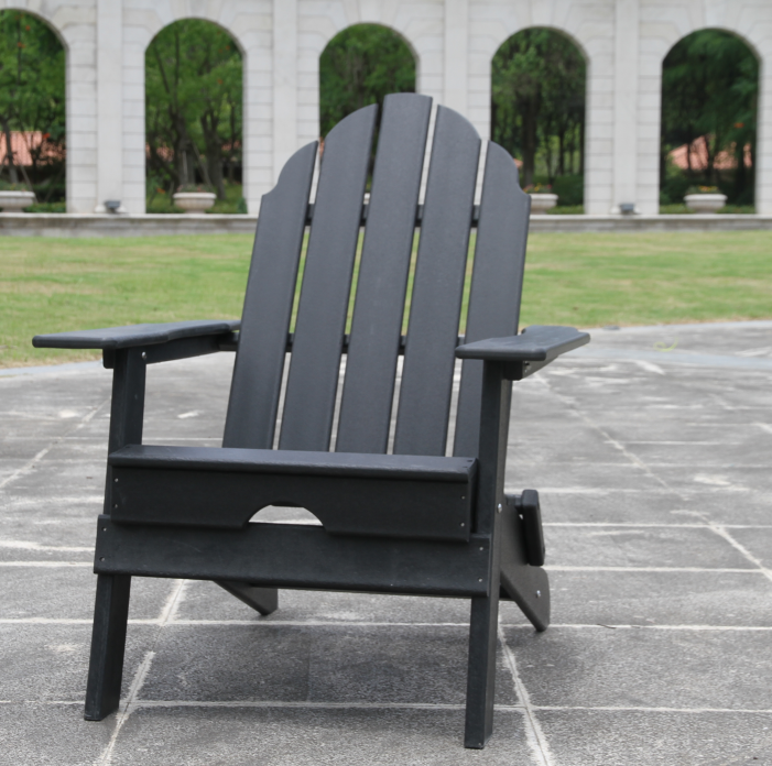 Wholesale HDPE Plastic Adirondack Chair black modern composite folding muskoka chair