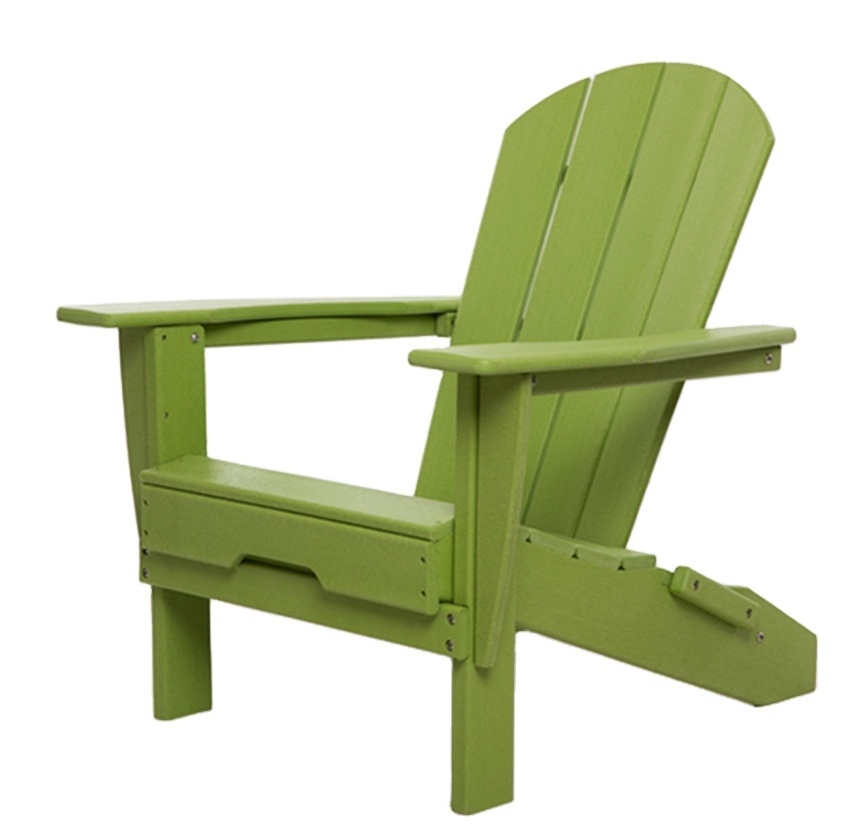 Big Discount Stock Garden Patio Beach Modern HDPE Folding Recycled Plastic Wood Adirondack Chair