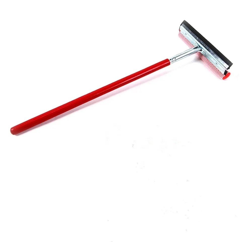 Car window cleaning wiper with wooden handle