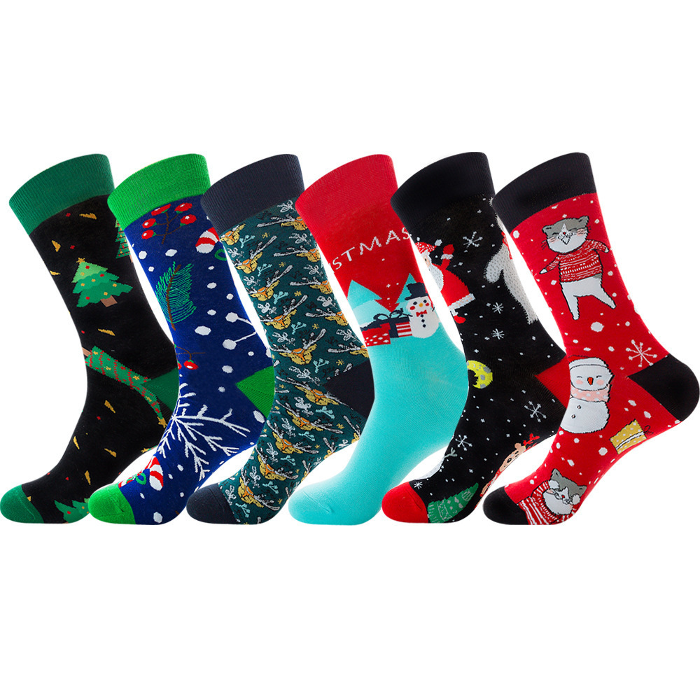 Christmas Crew Men's Dress Socks Women Holiday Men Cartoon Socks Funny Novelty Holiday Crew Stockings Xmas Gifts