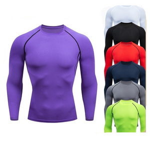 Gym Clothes Long Sleeve Running Basketball Sports Training T-shirt Tights High Elastic Quick Dry Compression T Shirts