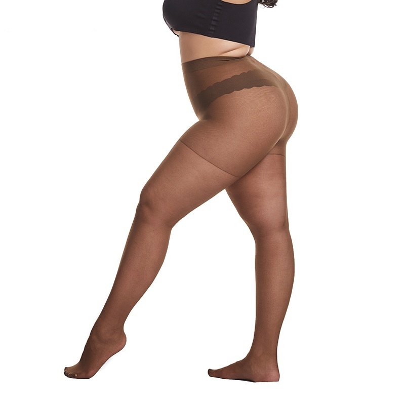 20D Super Thin Transparent Pantyhose Plus Size Twill Tights Dark Brown Sexy Women Pantyhose