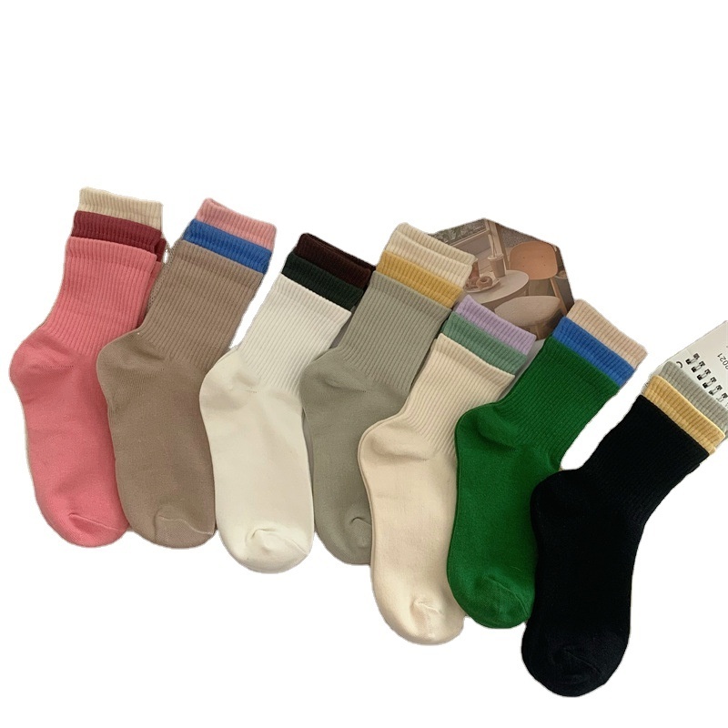 Wholesale New Style Trend Candy Color Teen Girls Stockings Soft Cotton Fashion Colorful Women Sports Socks