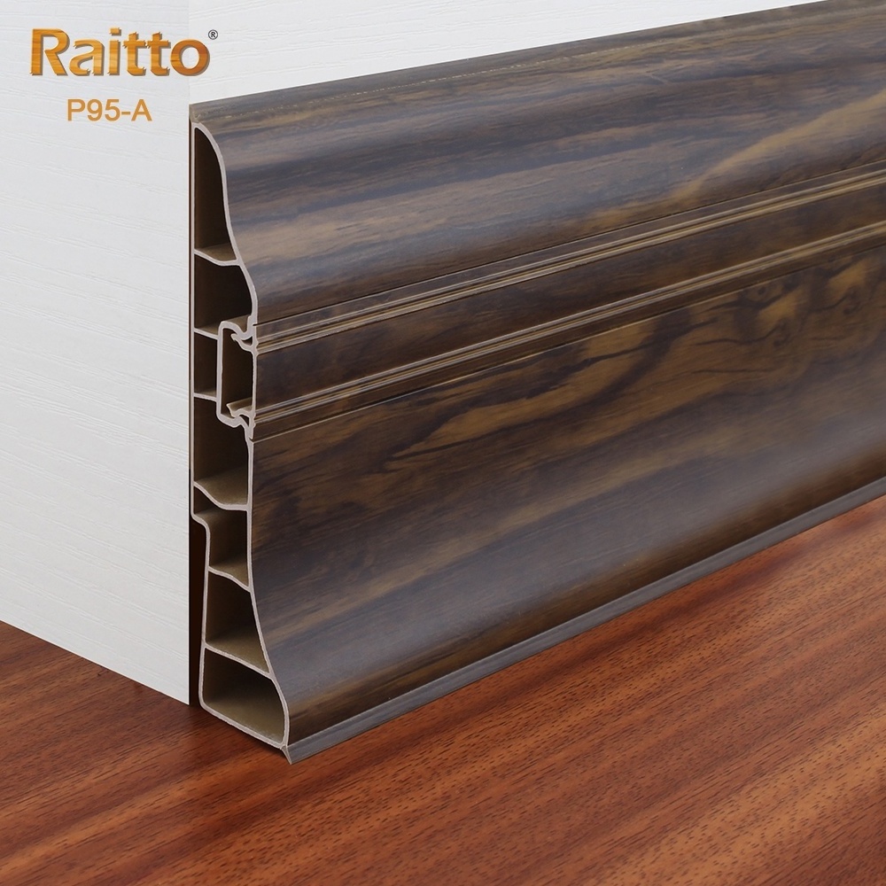 P95-A, RAITTO waterproof plastic trim molding PVC wall baseboard floor skirting board