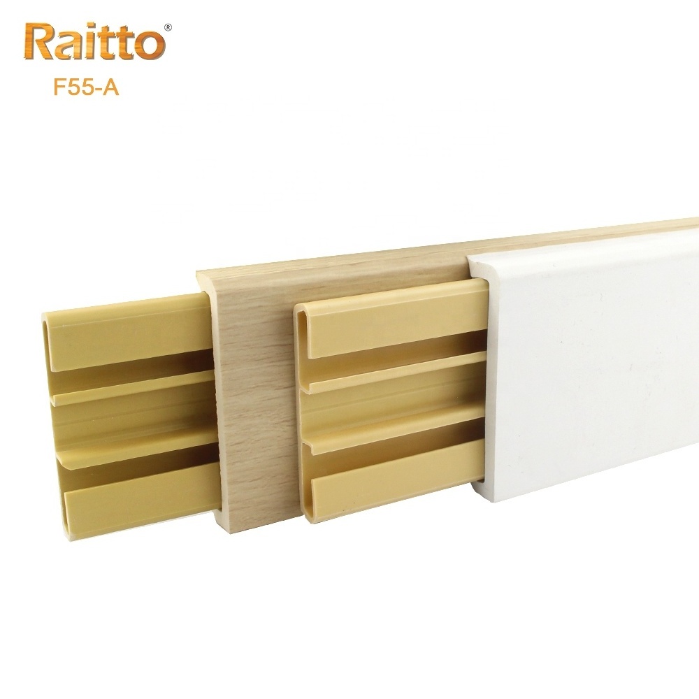 F55-A, RAITTO grey plastic skirting board covers PVC baseboard for decoration