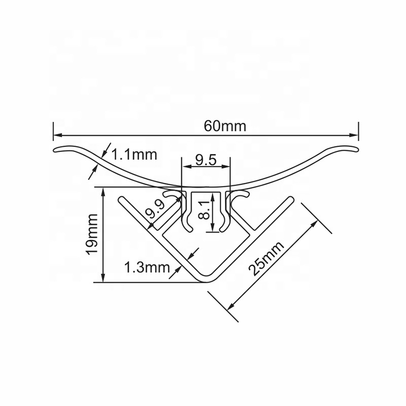 CM-60-A, Ruitai Plastic PVC Decor Profile Cornice Baseboard Plastic Skirting Cove Ceiling Wall Moulding Trim