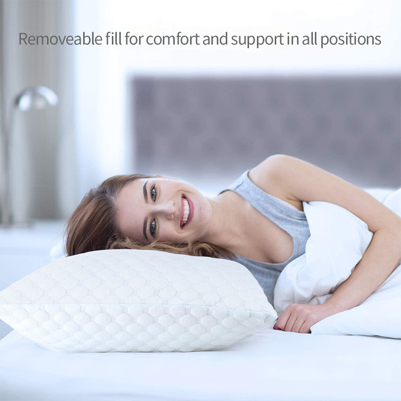 2 Pack Ventilated Gel Shredded Memory Foam Fill Adjustable shredded cooling memory foam Pillows