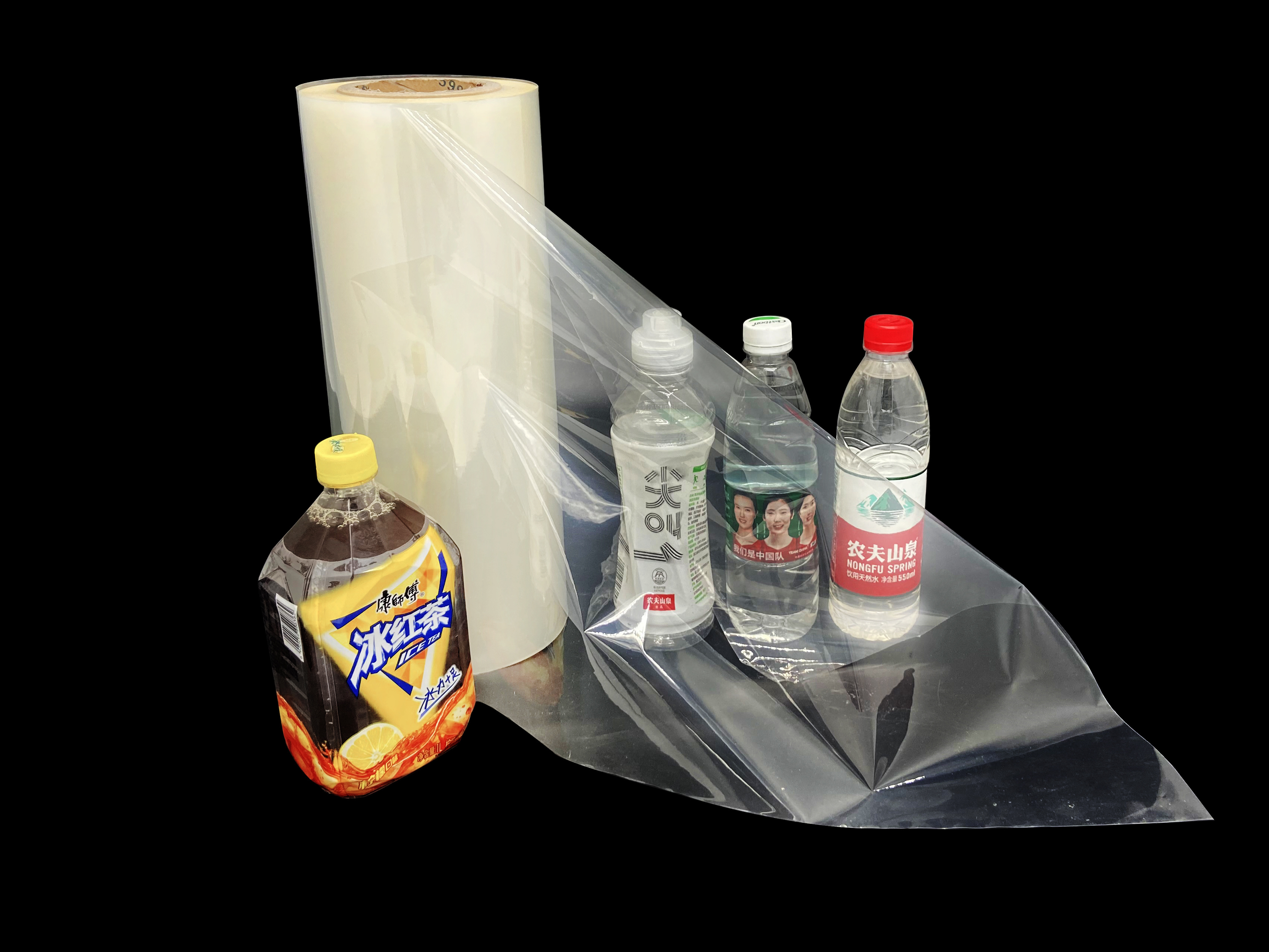 PVC Transparent  Shrink Film Roll Heat Labels Wrap Around Shrink Sleeves Label Roll