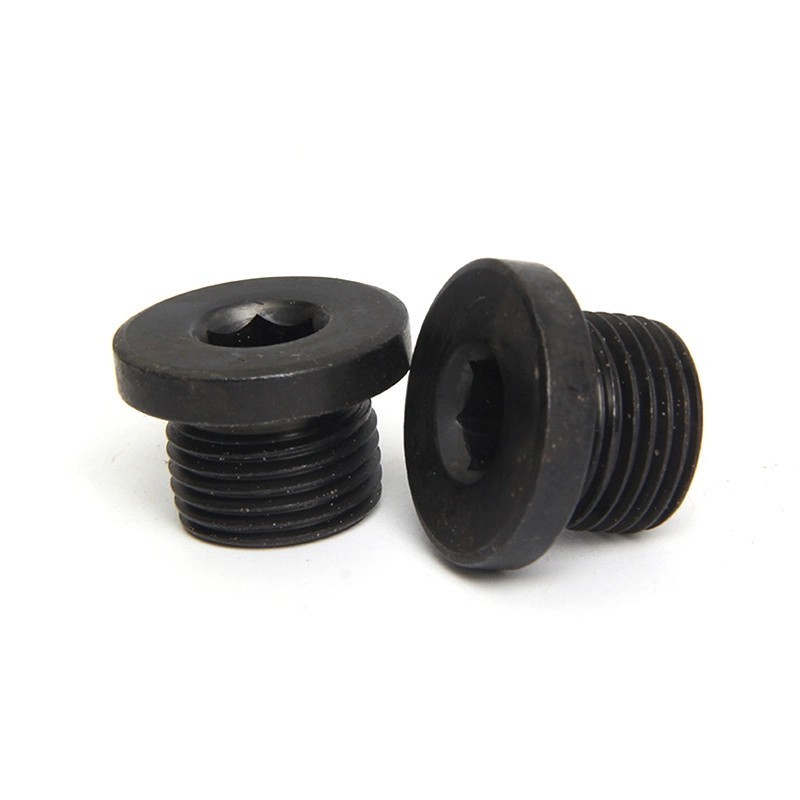 High Tensile Strength Black Oxide Hexagon Socket Male Threaded Plug Screw Oil Drain Plug for Pipe Fitting