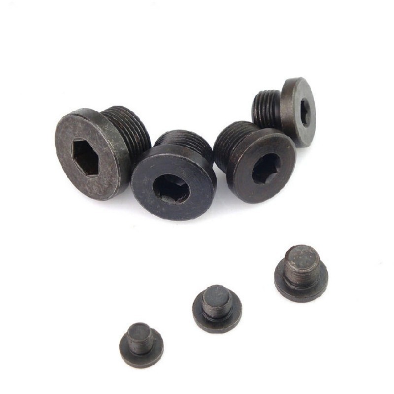 High Tensile Strength Black Oxide Hexagon Socket Male Threaded Plug Screw Oil Drain Plug for Pipe Fitting