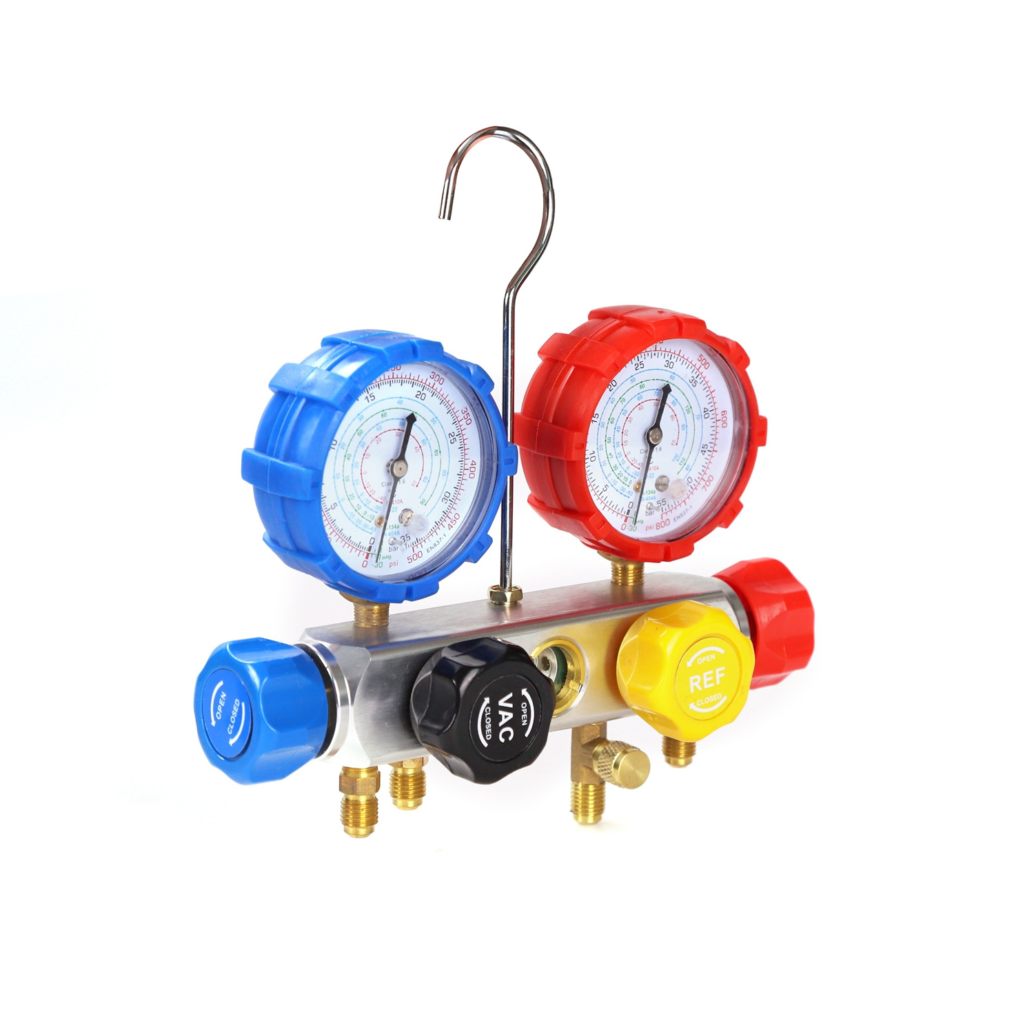 4 way manifold gauge for r22 r32 r410 r134a refrigeration digital manifold hvac system gauge kit