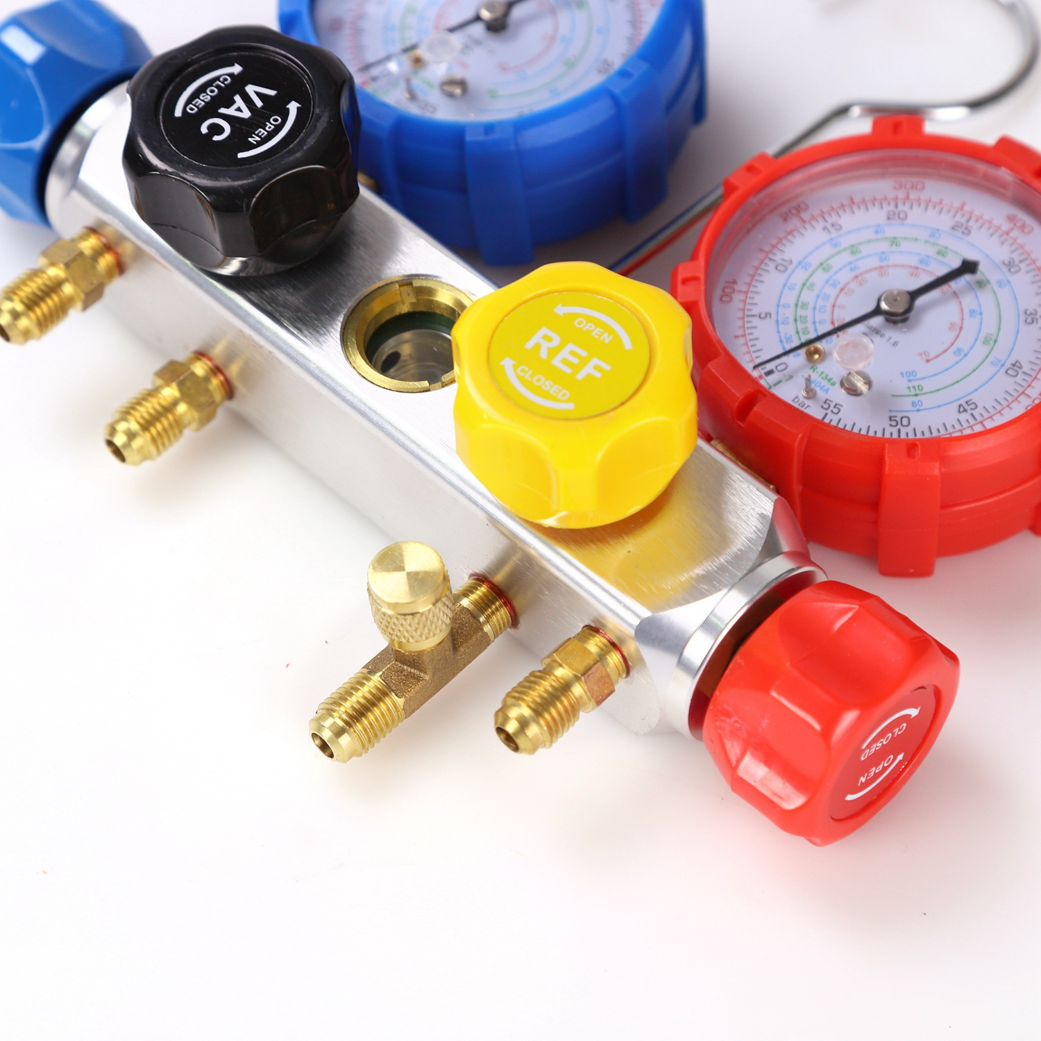 4 way manifold gauge for r22 r32 r410 r134a refrigeration digital manifold hvac system gauge kit