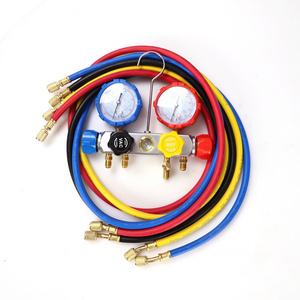 4 way manifold gauge for r22 r32 r410 r134a refrigeration digital manifold hvac system gauge kit