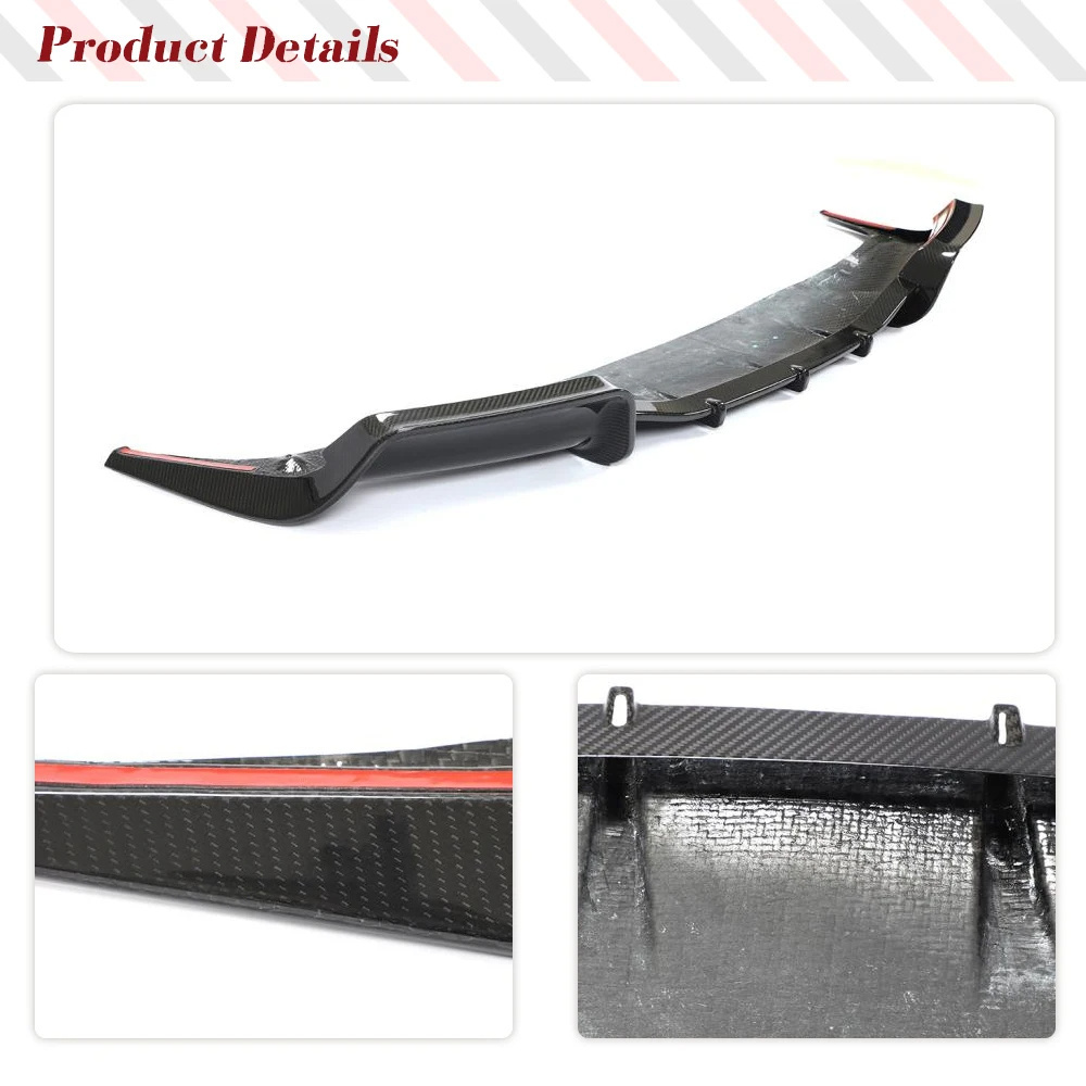 Fits For Tesla Model Y Real Dry Carbon Rear Bumper Diffuser Lip Spoiler Chin