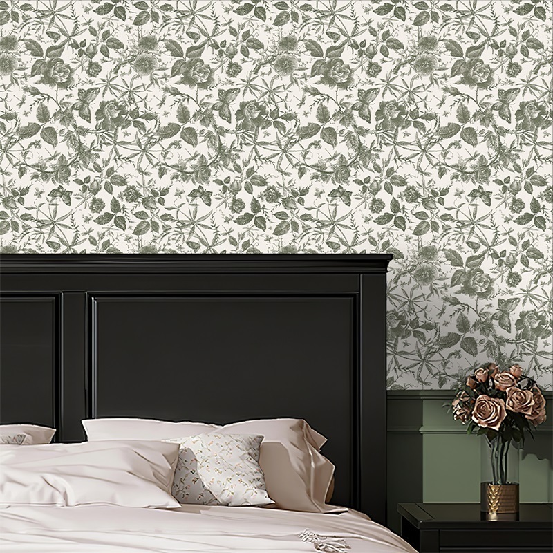 Peel And Stick Wallpaper Dark Green Geometric Wallpaper Sticker For Bedroom