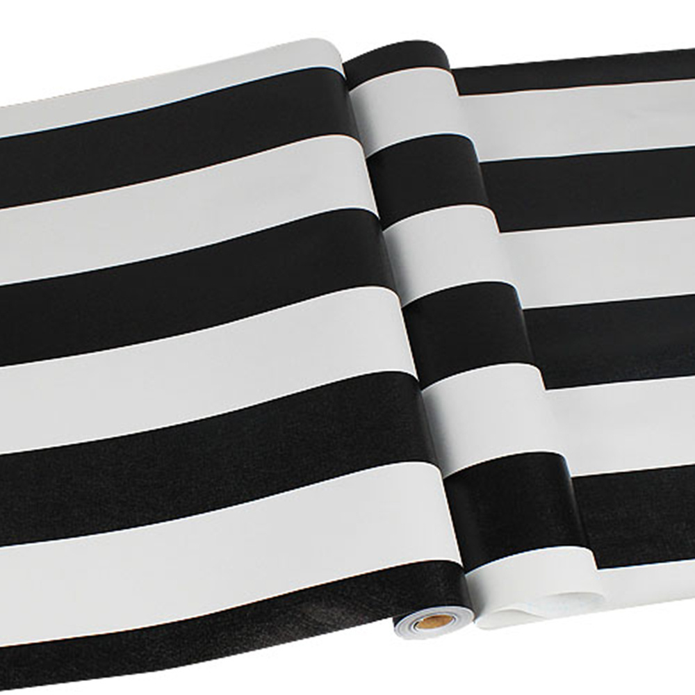 Free sample european 3d vertical striped stripe black and white wallpapers washable wallpaper