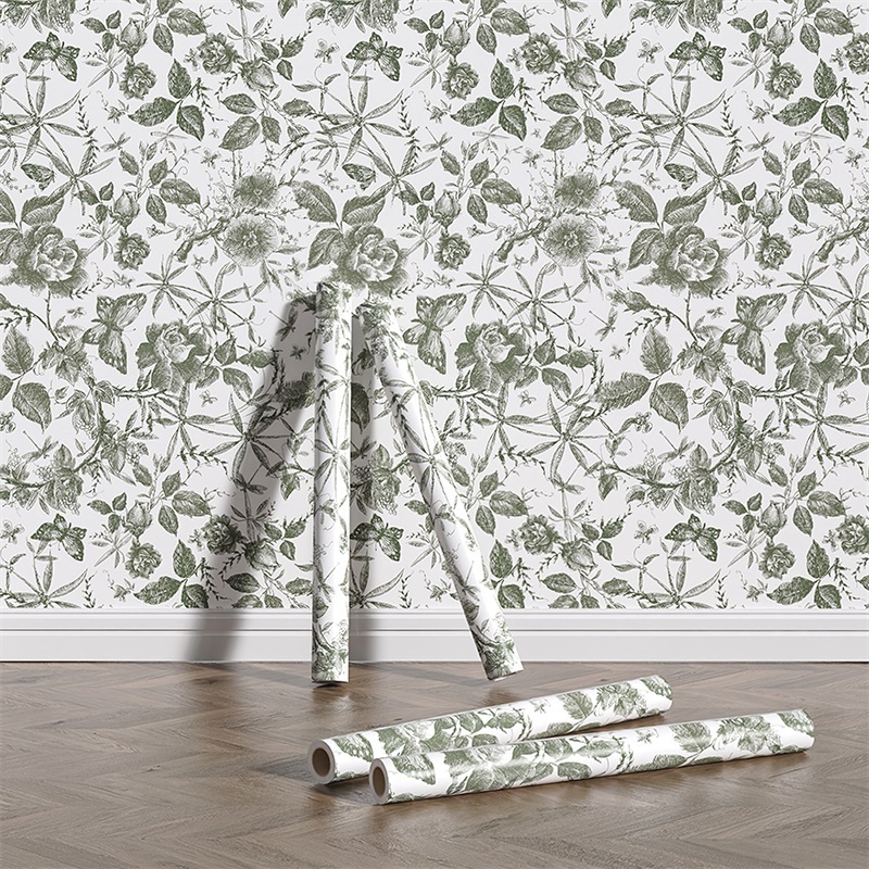 Peel And Stick Wallpaper Dark Green Geometric Wallpaper Sticker For Bedroom