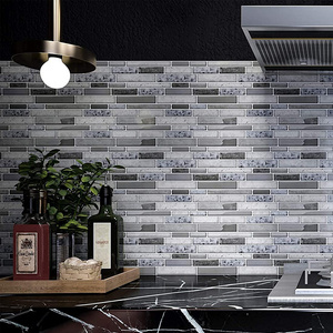 Gray 3D Peel And Stick Tile Subway Mosaic Tile Bathroom Wall Tile Design