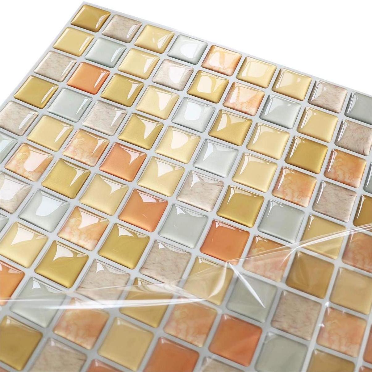 PU Material Tile In Peel And Stick Mosaic Tile Line Good Quality Glass Mosaic Tile For Wall Decor