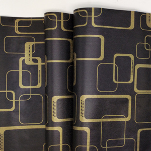 3D Textured Home Interior Black And Gold Wallpaper Peel And Stick Embossed