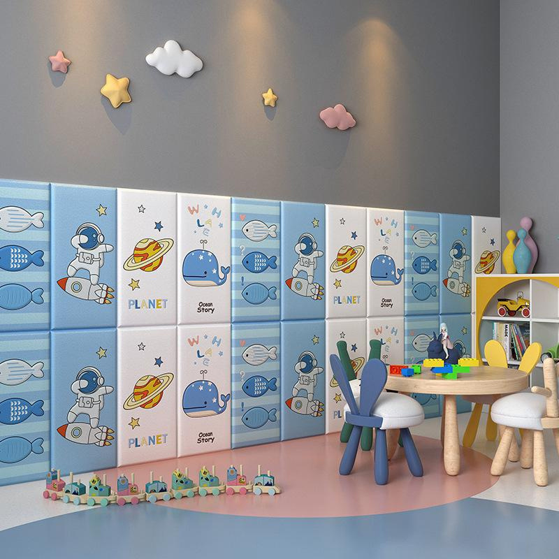 3D Cartoon Self Adhesive Wall Stickers PE Foam Wallpaper For Kids Bedroom