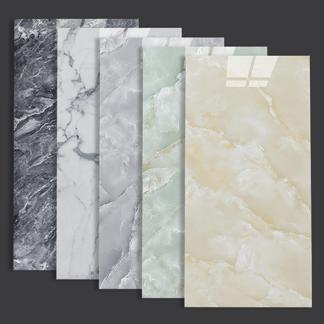 Bathroom Tiles Walls And Floors Marble Self Adhesive Vinyl PVC Wall Tiles 30*60