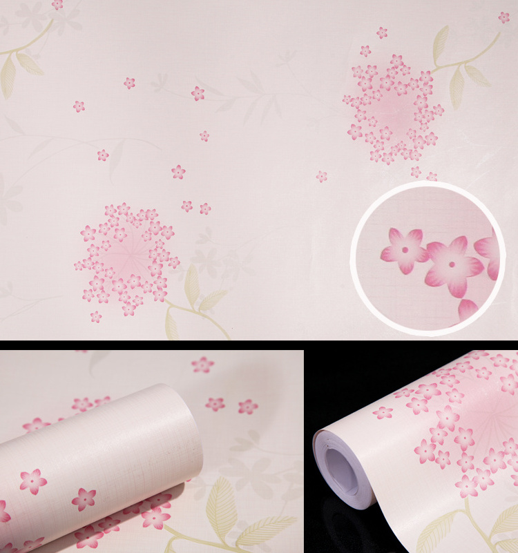 Pink wallpaper Girl bedroom Girl wallpaper flower wall stick self adhesive