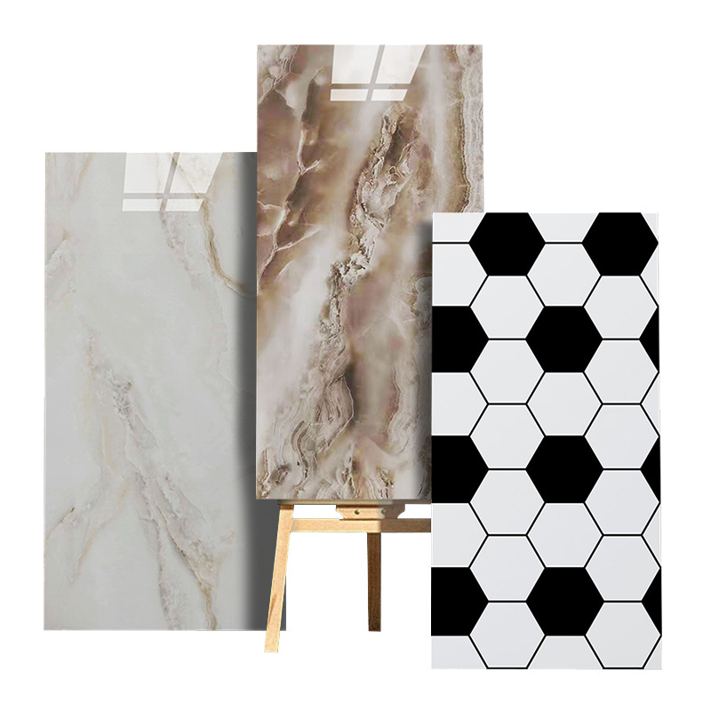 Peel And Stick 3D Marble Floor Tile For Bathroom And Kitchen Stick On Tile