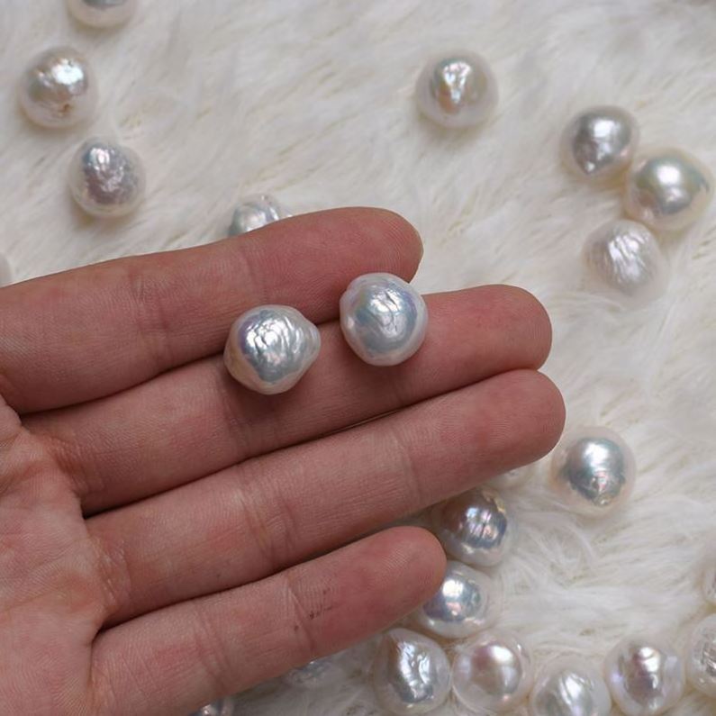 12-13mm Freshwater Loose Pearls White Color Natural No Hole Fresh water Edison Baroque Pearl Beads