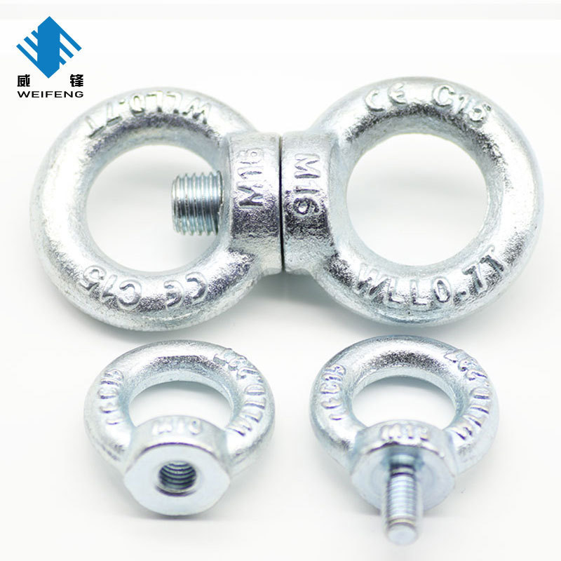 DIN580 DIN582 DIN580 Lift Eyebolt M24 C15/C15E Carbon Steel Forged Eye Bolt Galvanized Din580 Lifting Galv Eye Bolt With Nut