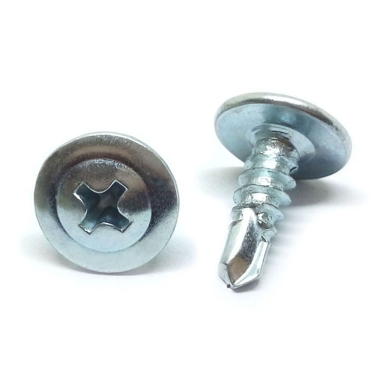 High Quality Modified Truss Head Screws, #2 Phillips Recess, Fine Thread, Self-Drilling, Hardened, Zinc Plated 24 Hours