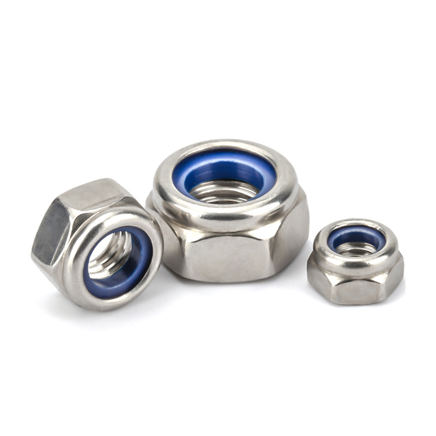 DIN 985 Self Locking Nuts 18-8 Stainless Steel Hex Nuts 10-32 Nylon Insert Lock Nut Nylock