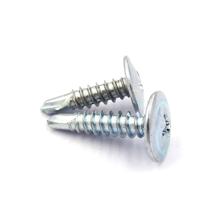 High Quality Modified Truss Head Screws, #2 Phillips Recess, Fine Thread, Self-Drilling, Hardened, Zinc Plated 24 Hours