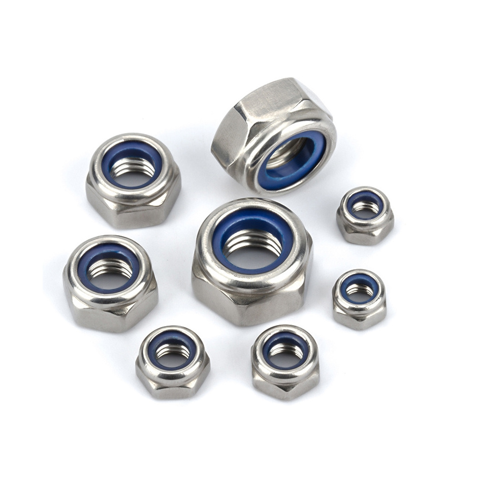 DIN 985 Self Locking Nuts 18-8 Stainless Steel Hex Nuts 10-32 Nylon Insert Lock Nut Nylock